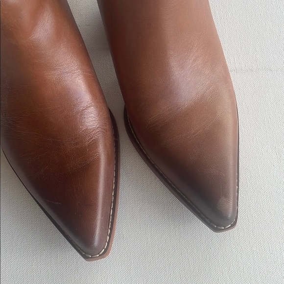 San Edelman Brown Leather Ankle Boots - Picture 6 of 6